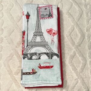 City of LOVE White Graphic PARIS Eiffel Tower Cotton Blend Kitchen Towels 3pk